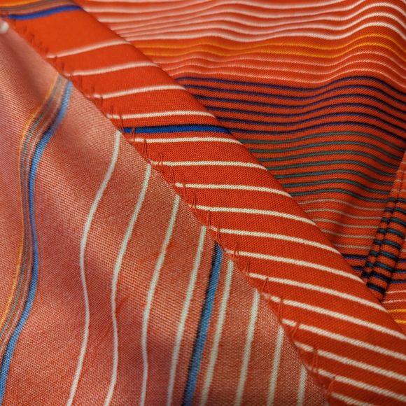 Vintage bright red asymmetrical striped 60's top - Picture 10 of 11